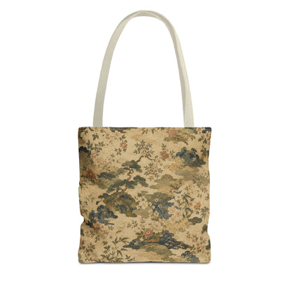 Vintage Japanese Floral Painting Full Art Tote Bag