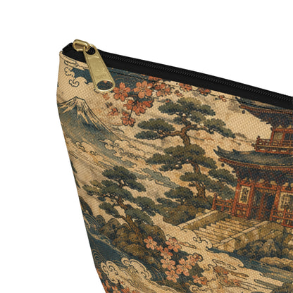 Vintage Japanese Temples Make Up Accessory Bag