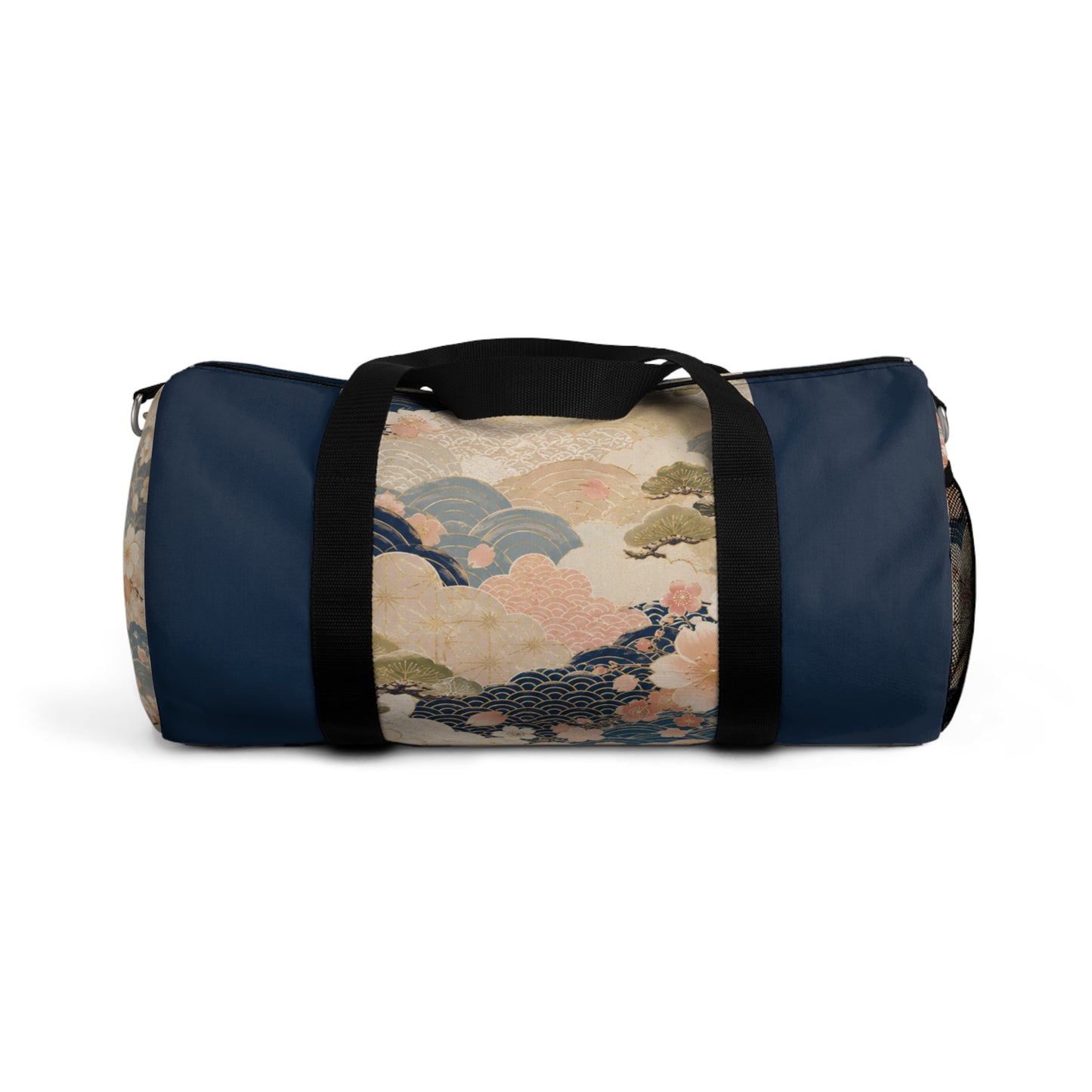 Vintage Japanese Navy Blue Wave & Clouds Duffel Bag