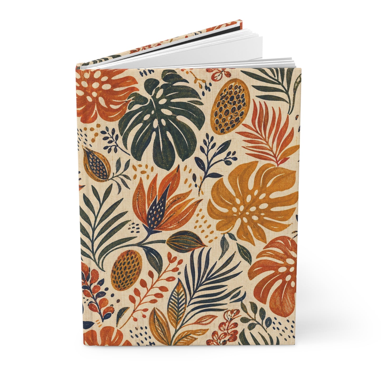 African Tribal Botanical Palm Hardcover Journal