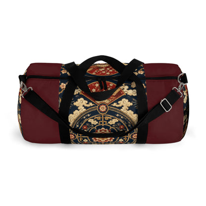 East Asian Mandala Maroon Red Duffel Gym Bag