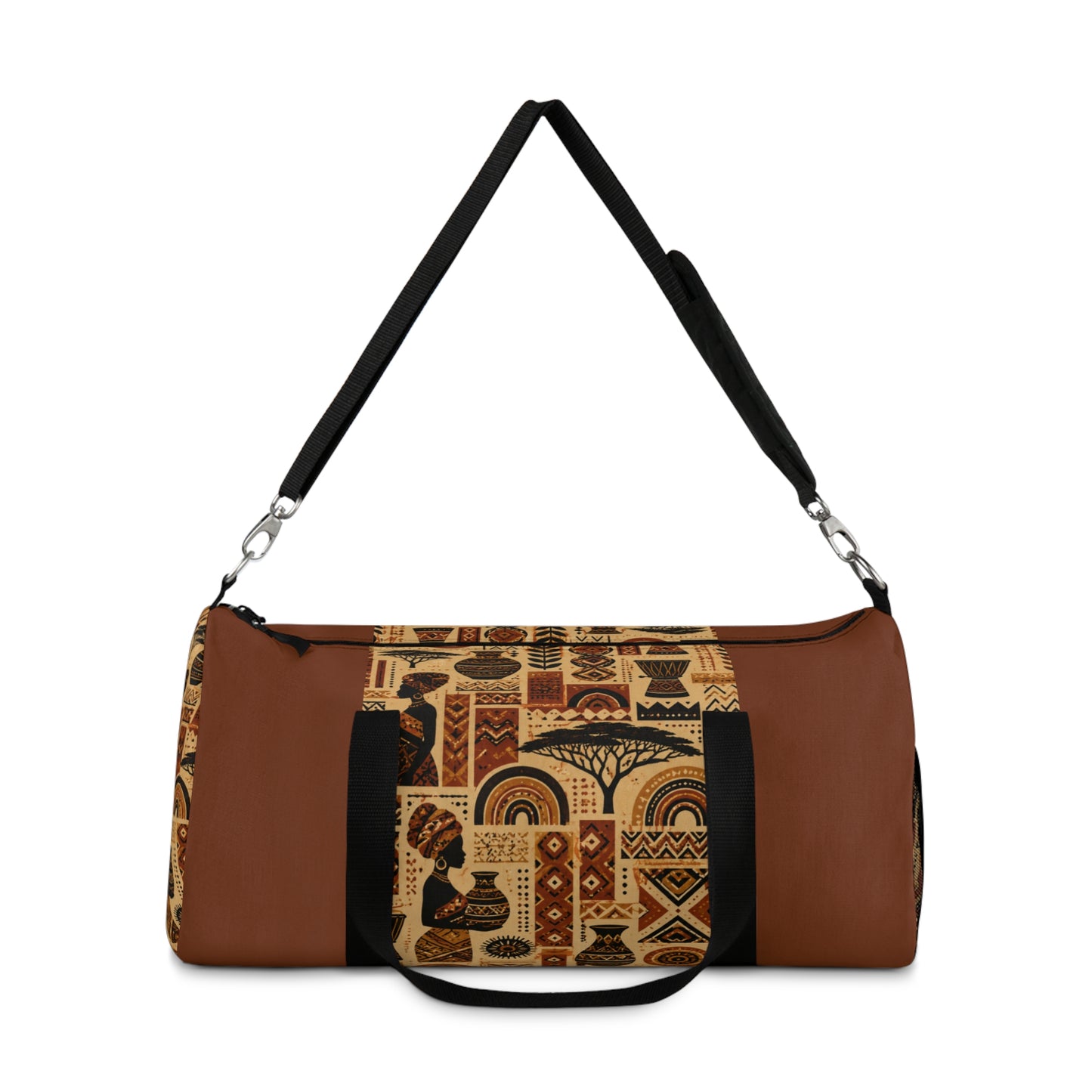 African Tribal Ethnic Silhouette Pattern Gym Duffel Bag