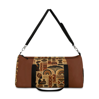 African Tribal Ethnic Silhouette Pattern Gym Duffel Bag