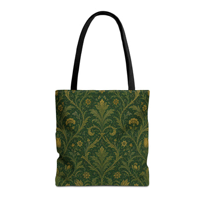 William Morris Damask Floral Forest Green Full Art Tote Bag