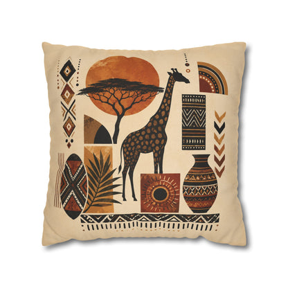African Safari Giraffe Pillowcase Cover