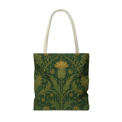 William Morris Forest Green Damask Floral Full Tote Bag