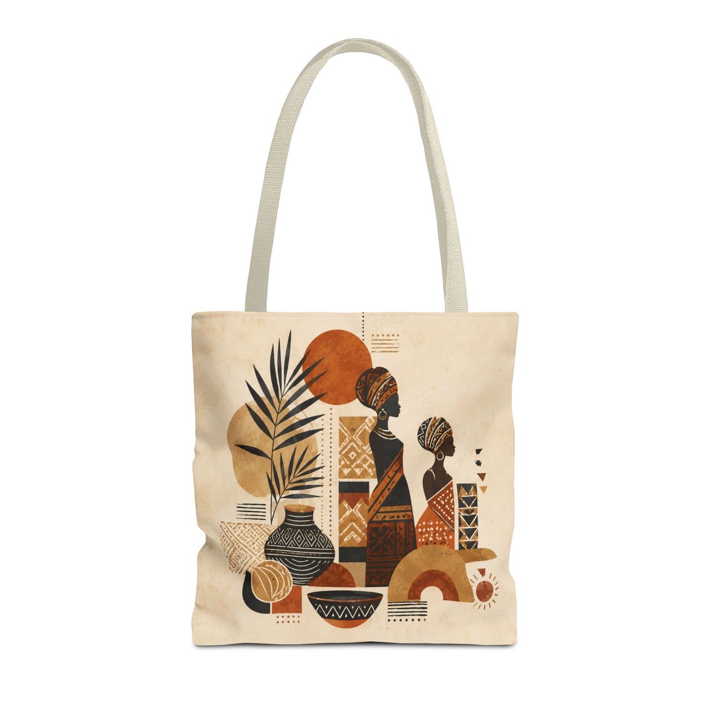 African Silhouette Pattern Full Art Tote Bag
