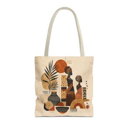 African Silhouette Pattern Full Art Tote Bag