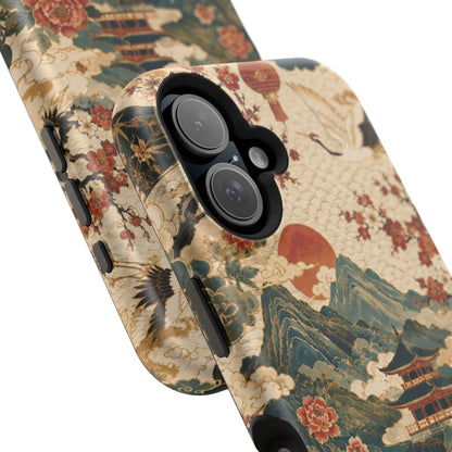 East Asian Vintage Landscape iPhone Case | Magnetic Impact-Resistant Case
