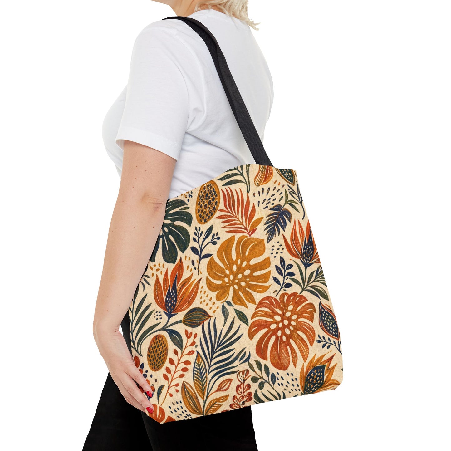 African Tribal Botanical Palm Full Art Tote Bag