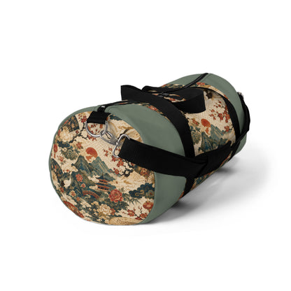 East Asian Vintage Landscape Pastel Green Duffel Gym Bag