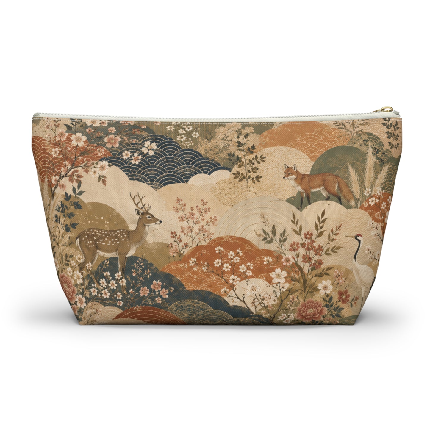 Vintage Japanese Painting Make Up Accessory Bag