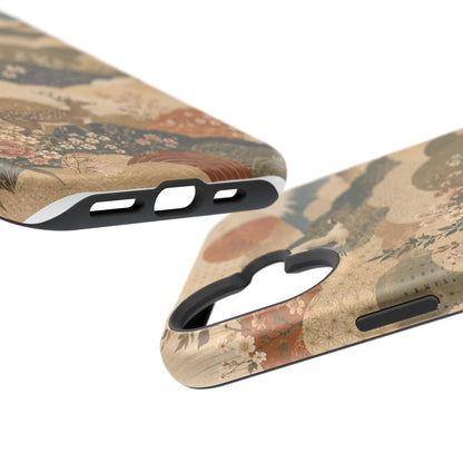 Vintage Japanese Animal Landscape Magnetic Impact-Resistant iPhone Cases
