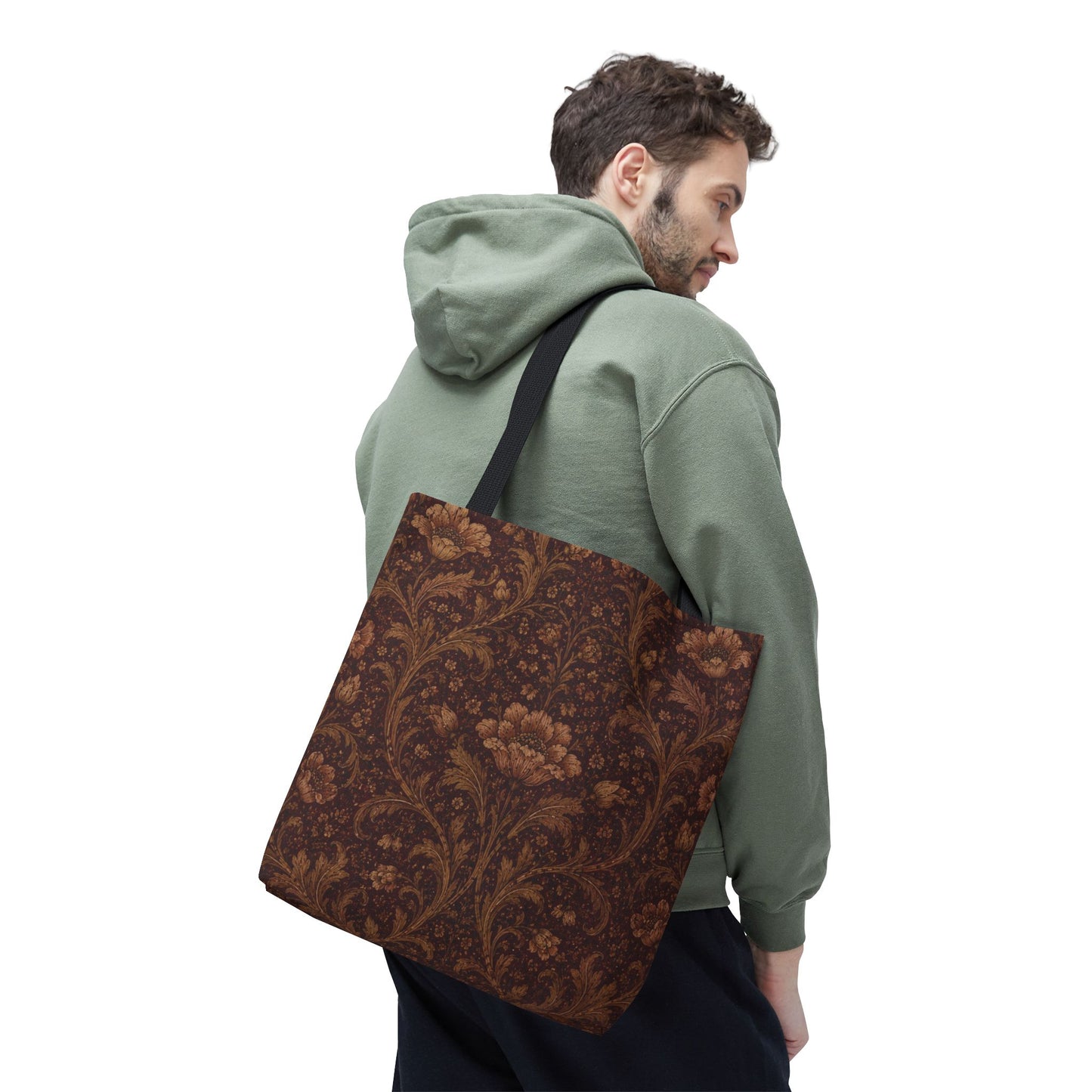William Morris Floral Damask Maroon Full Art Tote Bag