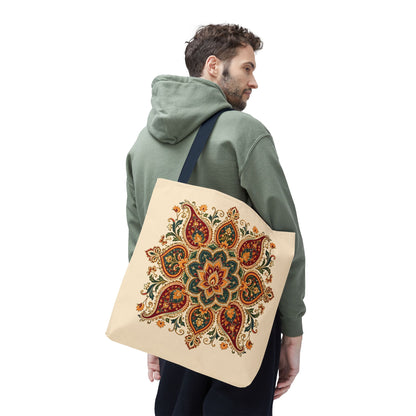 Indian Vintage Floral Mandala Full Art Tote Bag