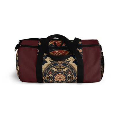East Asian Mandala Maroon Red Duffel Gym Bag
