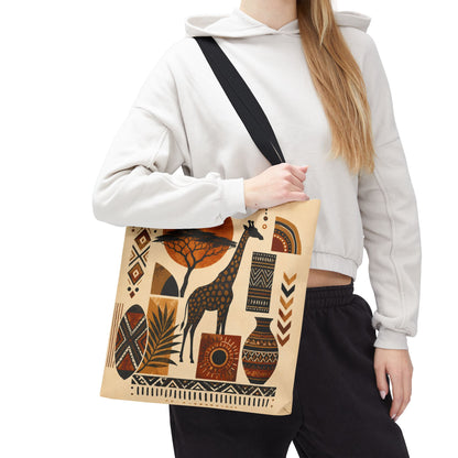 African Safari Giraffe Full Art Tote Bag