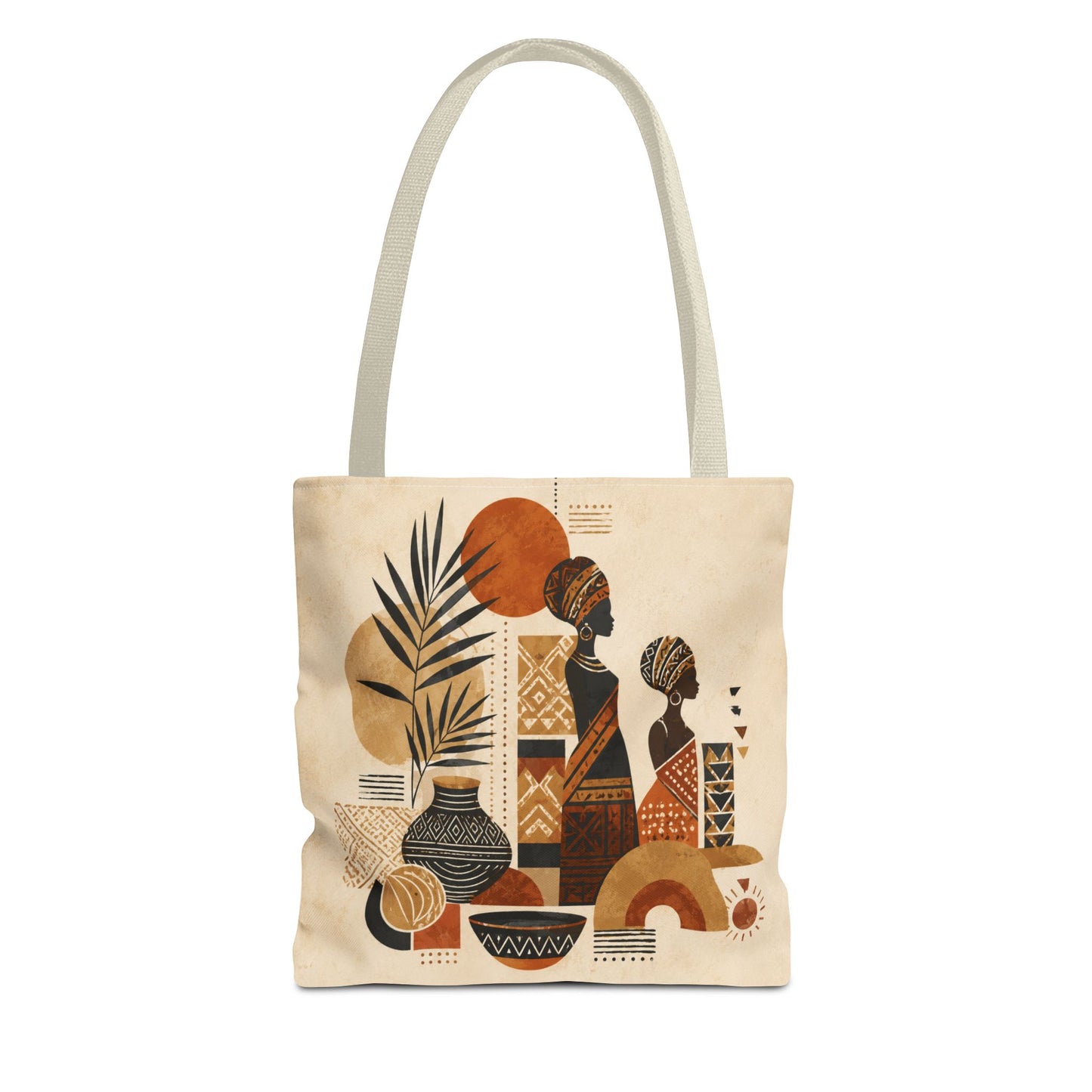 African Silhouette Pattern Full Art Tote Bag
