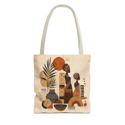 African Silhouette Pattern Full Art Tote Bag