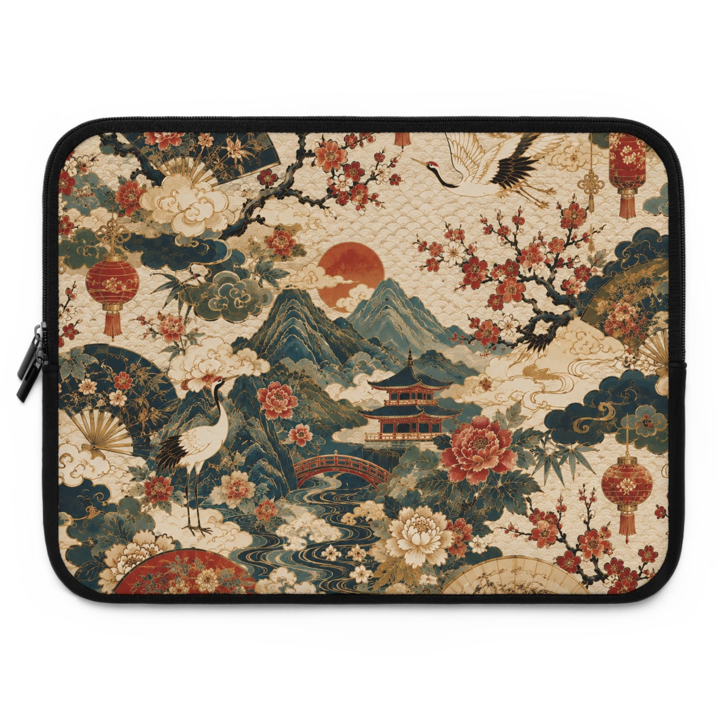 East Asian Vintage Landscape Laptop Sleeve Case
