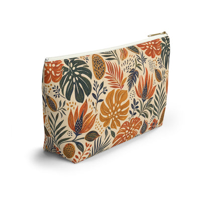 African Tribal Botanical Palm Accessory Pouch Makeup Bag