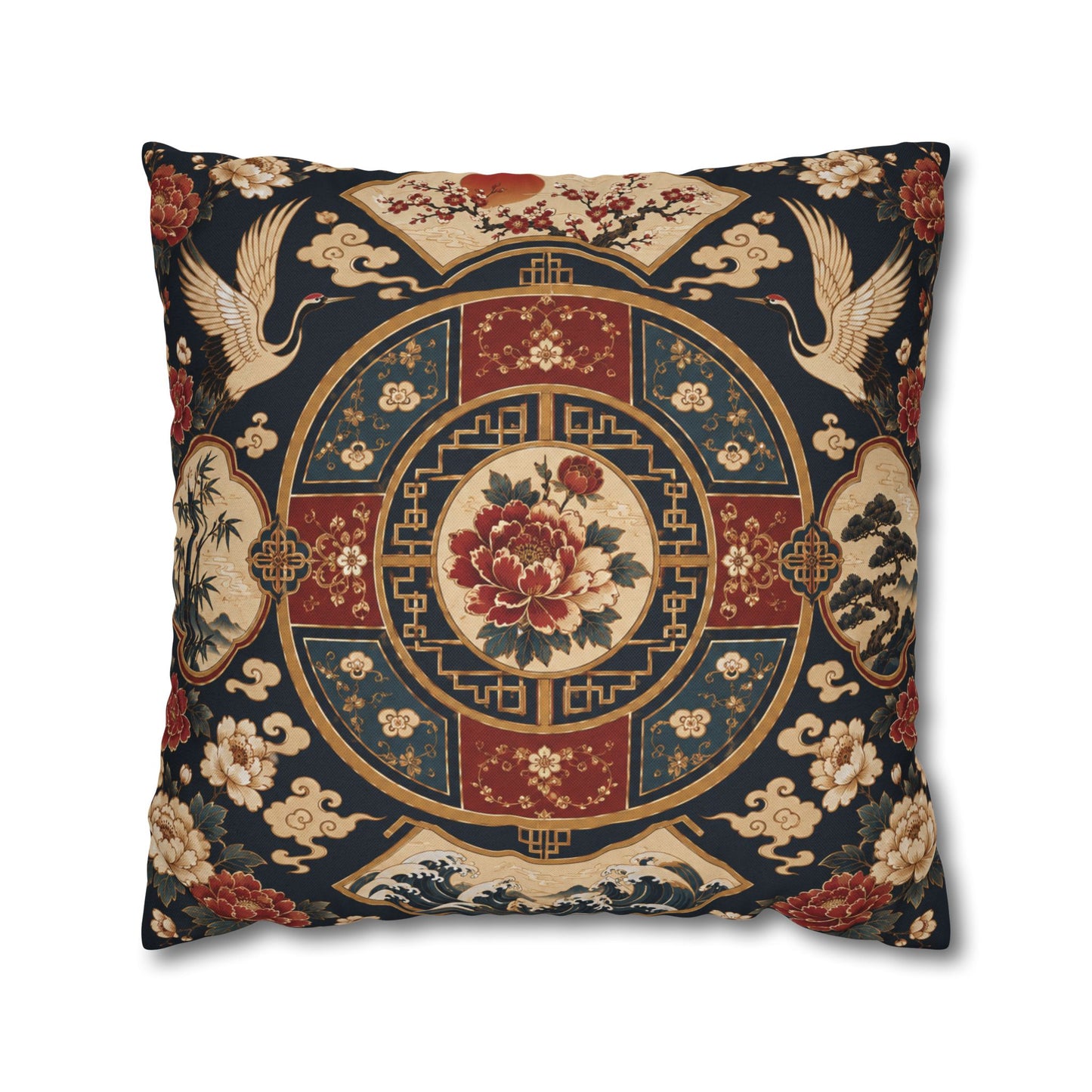 East Asian Oriental Medallion Pillowcase