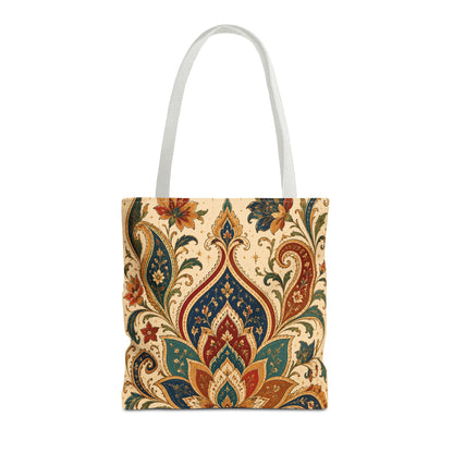 Indian Vintage Paisley Floral Full Art Tote Bag