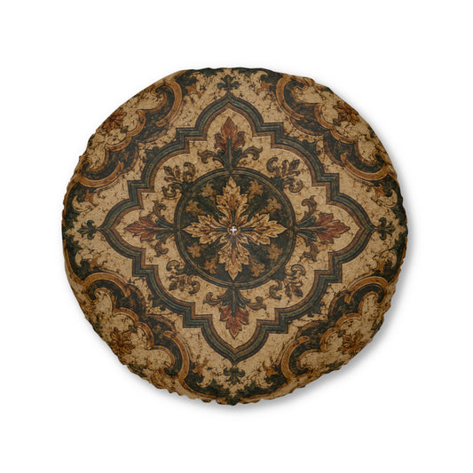 Moroccan Elegant Traditional Round Tufted Floor Pillow