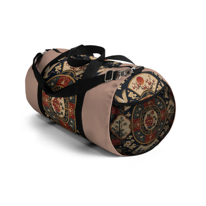 East Asian Oriental Medallion Baby Pink Duffel Gym Bag