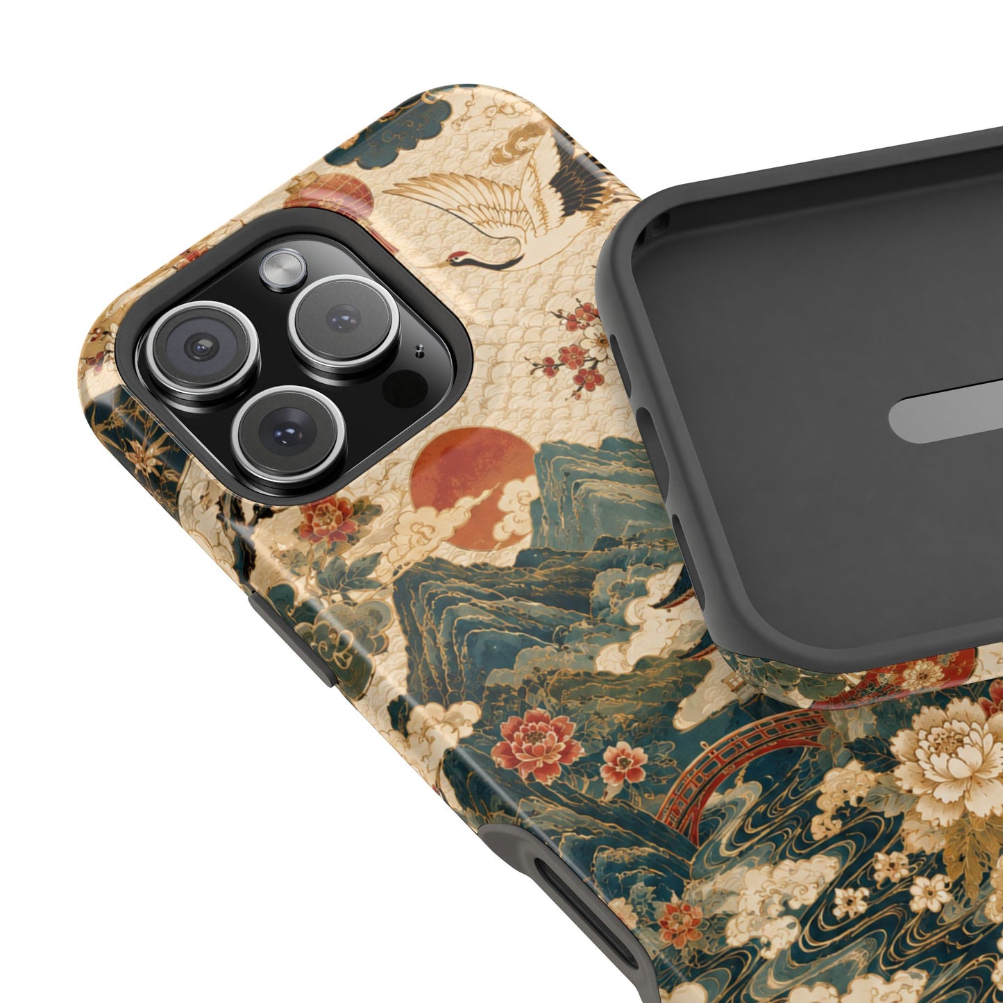 East Asian Vintage Landscape iPhone Case | Magnetic Impact-Resistant Case