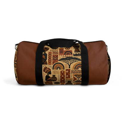 African Tribal Ethnic Silhouette Pattern Gym Duffel Bag