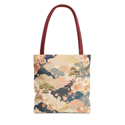 Vintage Japanese Waves & Clouds Painting Full Art Tote Bag