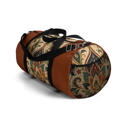 Indian Vintage Terracotta Floral Duffel Gym Bag