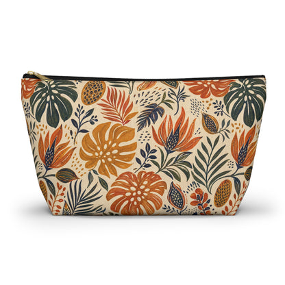 African Tribal Botanical Palm Accessory Pouch Makeup Bag