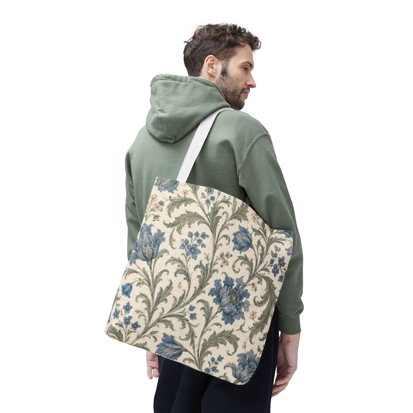 William Morris Blue Floral Vine Full Art Tote Bag