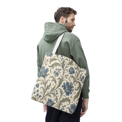 William Morris Blue Floral Vine Full Art Tote Bag