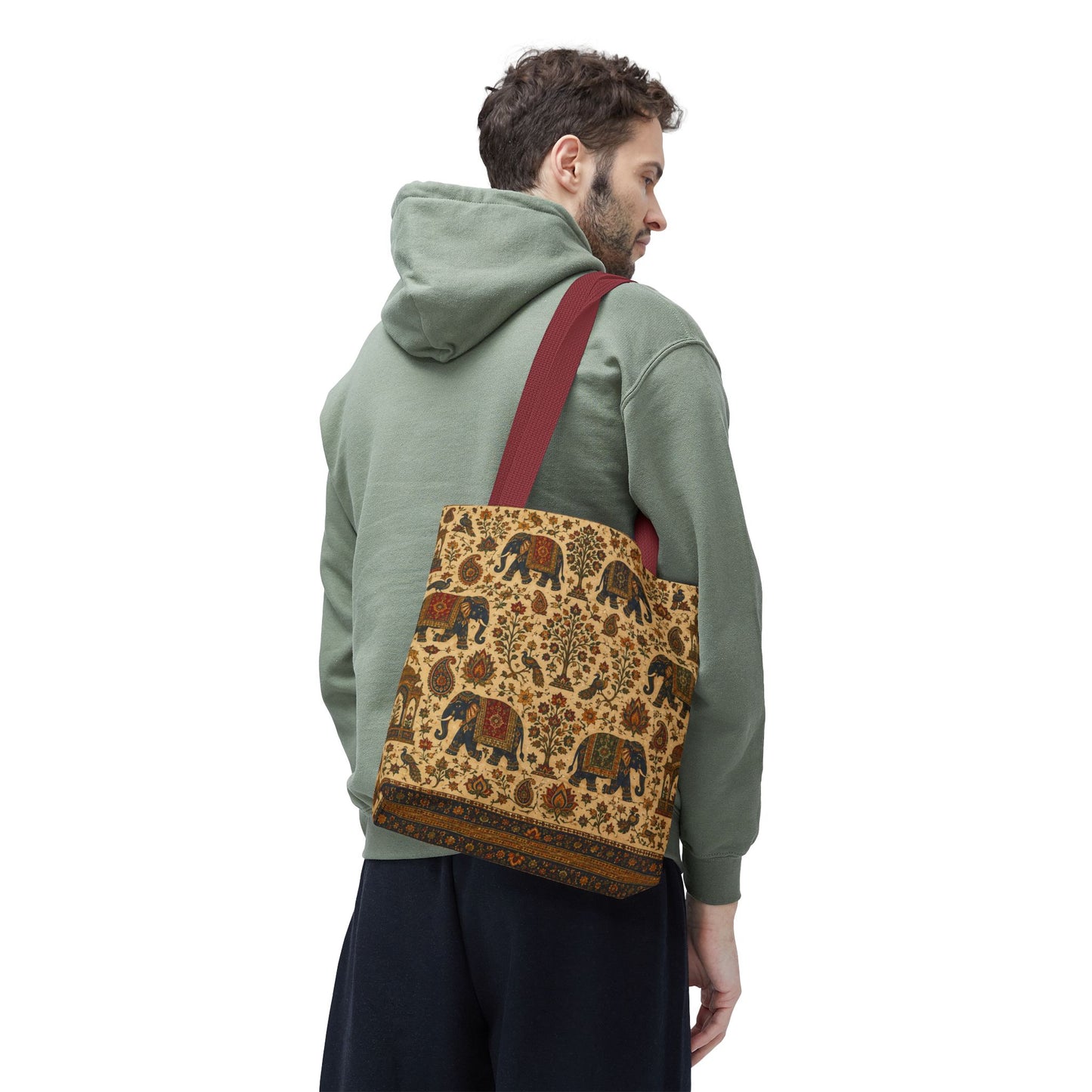 Indian Vintage Traditional Elephant Full Art Tote Bag