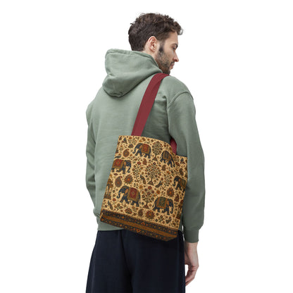 Indian Vintage Traditional Elephant Full Art Tote Bag