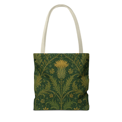 William Morris Forest Green Damask Floral Full Tote Bag