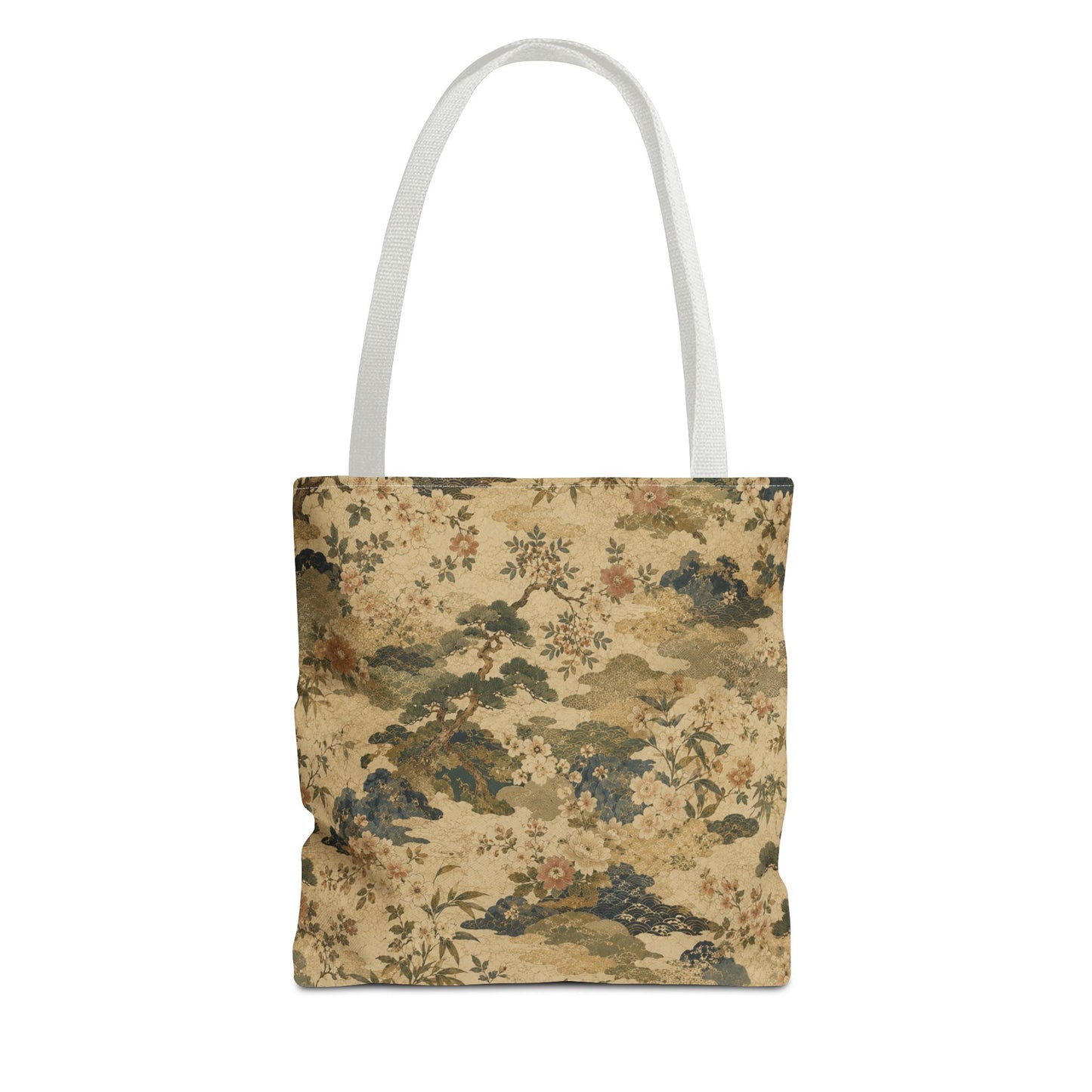 Vintage Japanese Floral Painting Full Art Tote Bag