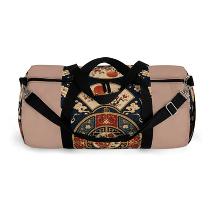 East Asian Oriental Medallion Baby Pink Duffel Gym Bag