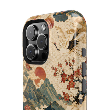 East Asian Vintage Landscape iPhone Case | Magnetic Impact-Resistant Case