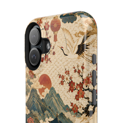 East Asian Vintage Landscape iPhone Case | Magnetic Impact-Resistant Case