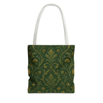 William Morris Damask Floral Forest Green Full Art Tote Bag