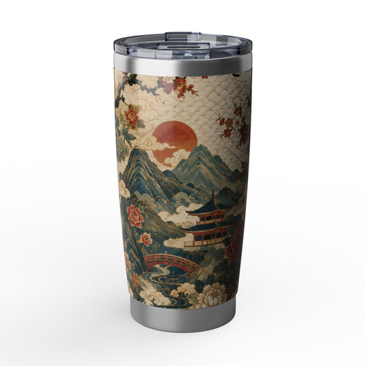 East Asian Vintage Landscape Tumblr l 20oz Stainless Steel Water Bottle