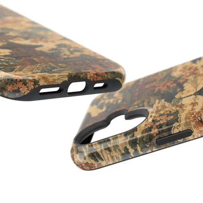 Vintage Japanese Temple Painting Magnetic Impact-Resistant iPhone Cases