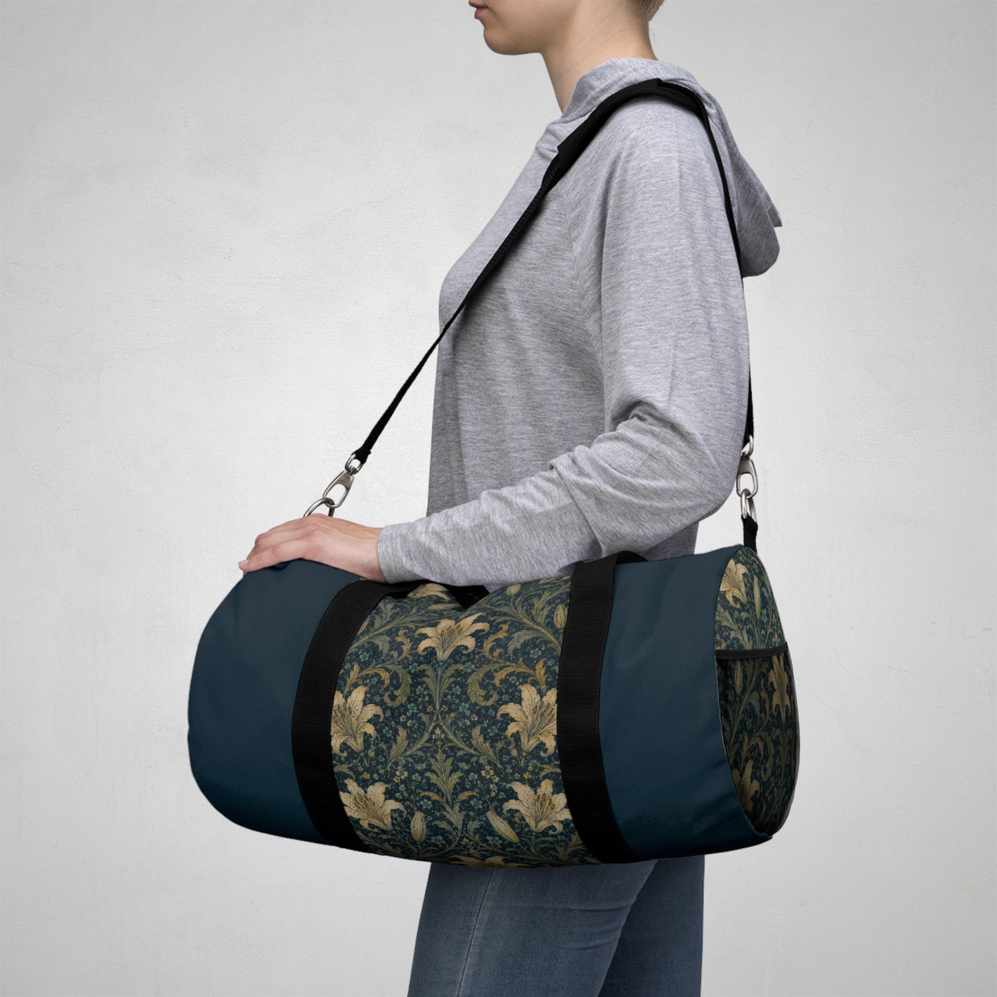 William Morris Damask Floral Duffel Gym Bag
