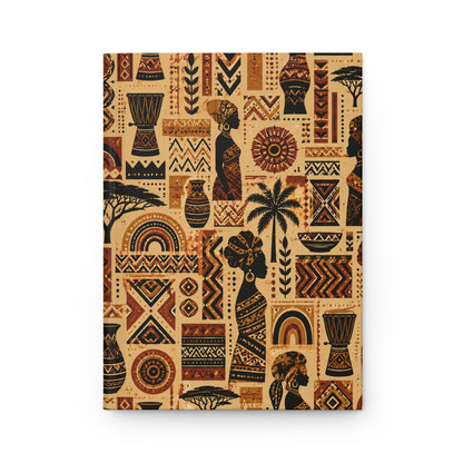 African Tribal Ethnic Silhouette Pattern Hardcover Journal