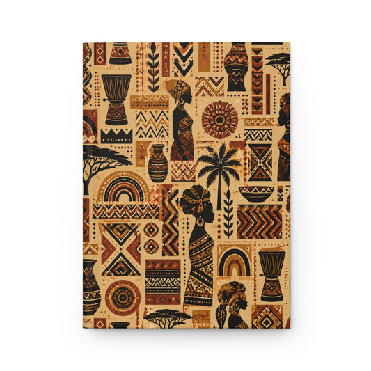 African Tribal Ethnic Silhouette Pattern Hardcover Journal
