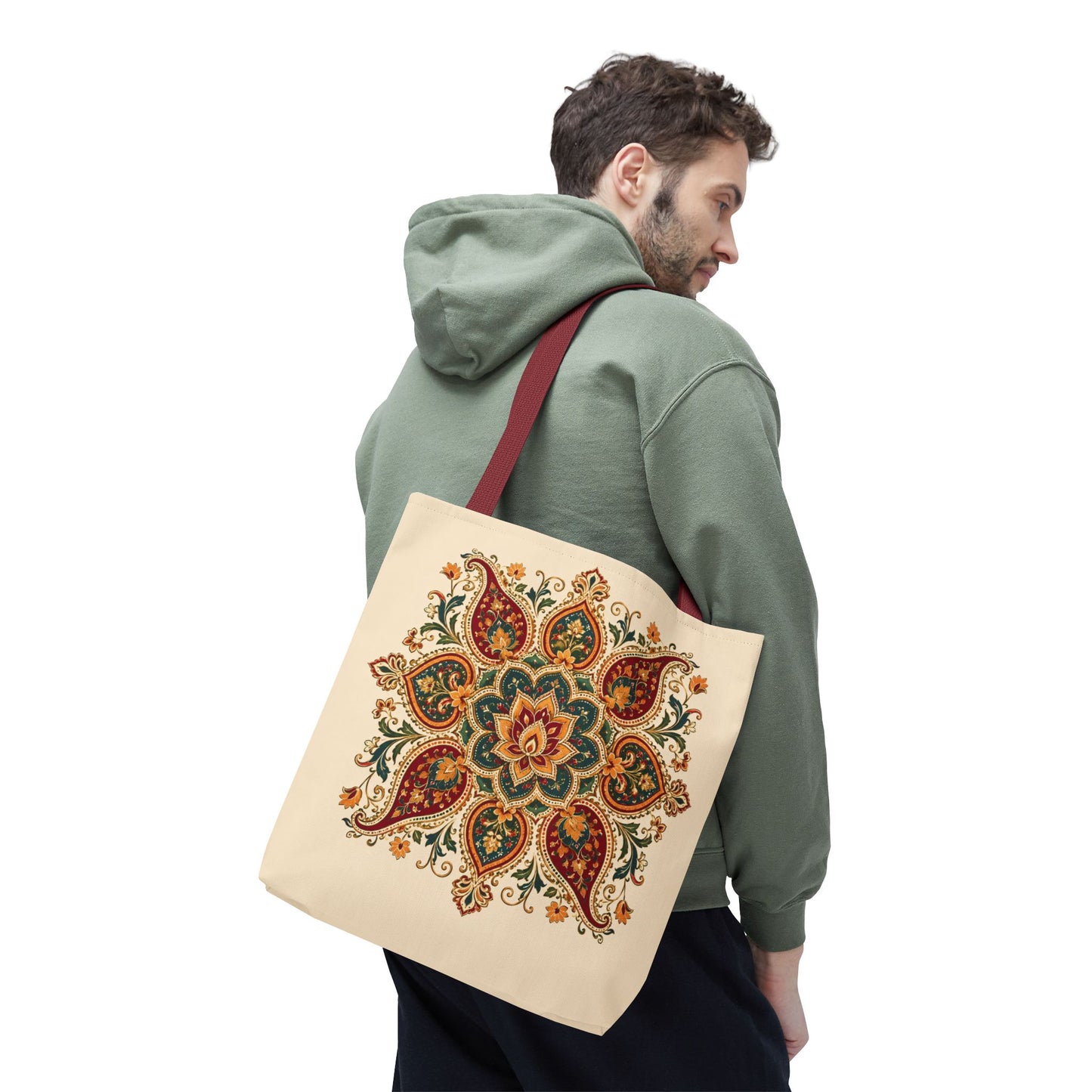 Indian Vintage Floral Mandala Full Art Tote Bag